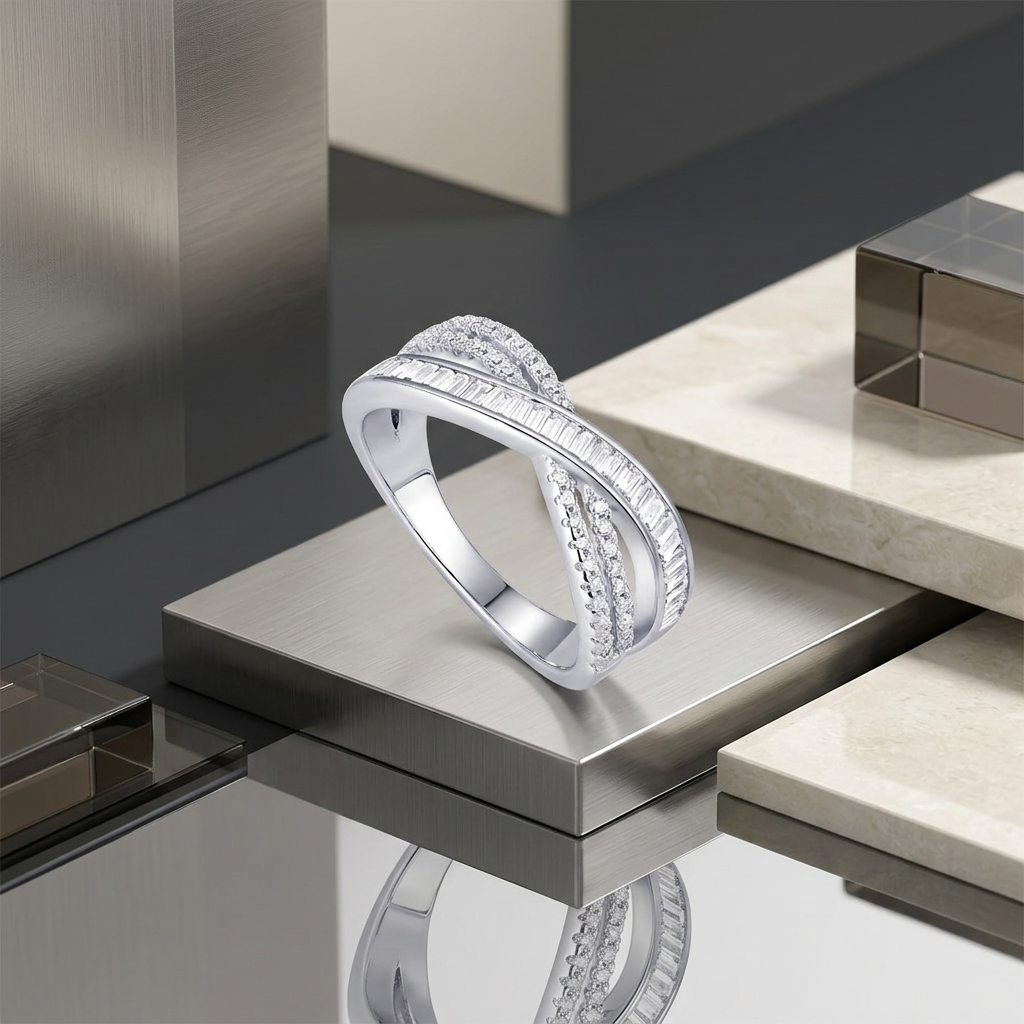 Ring Moissanite S925 Silver And Platinum-plated Diamond-like sparkle