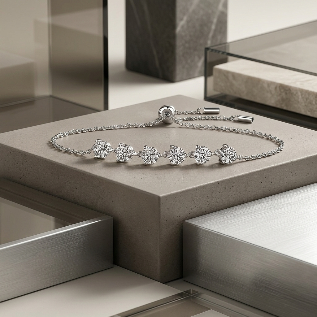 Bracelet Luxury Bracelet And Bracelet Set With Top-quality Moissanite, S925 Silver-plated Platinum