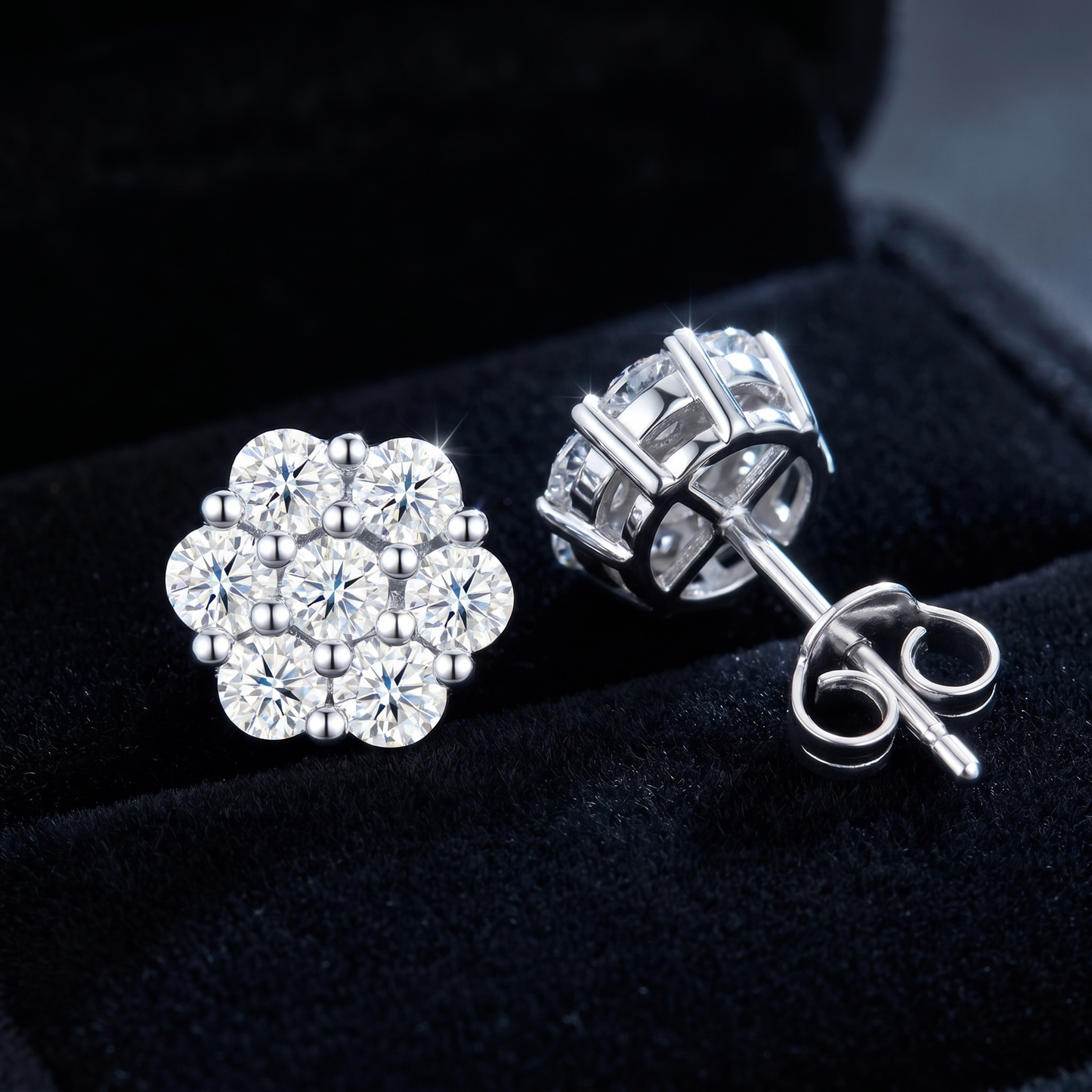 Luxurious Platinum-Plated S925 Sterling Silver Moissanite Earrings & Necklace Set