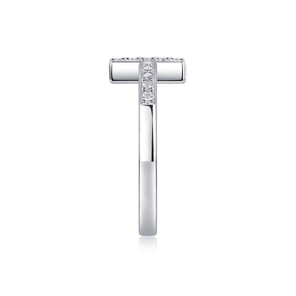 Holy Light Cross Moissanite Wedding Ring in Gold-Plated S925 Silver