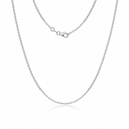 S925 Sterling Silver O-Link Chain – 1.5mm Platinum Plated 17.7 in