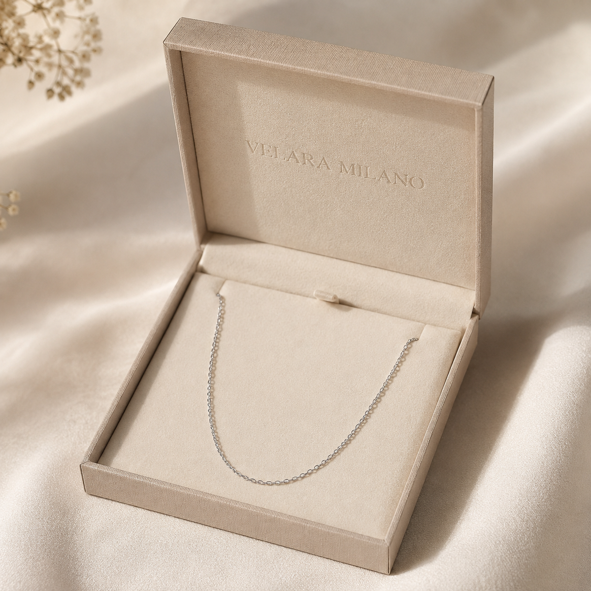 S925 Sterling Silver O-Link Chain – 1.5mm Platinum Plated 17.7 in