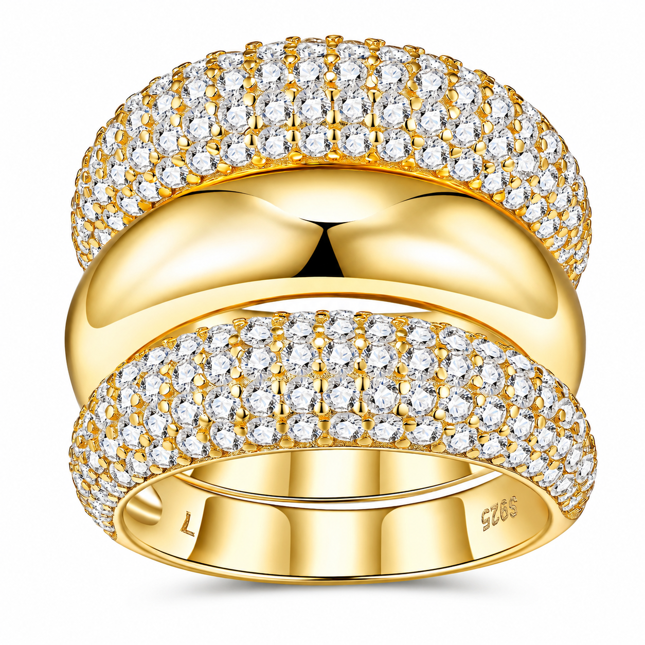 Luxury Ring Gold-Plated S925 Sterling Silver Moissanite Jewelry