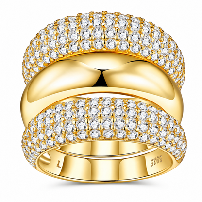 Luxury Ring Gold-Plated S925 Sterling Silver Moissanite Jewelry