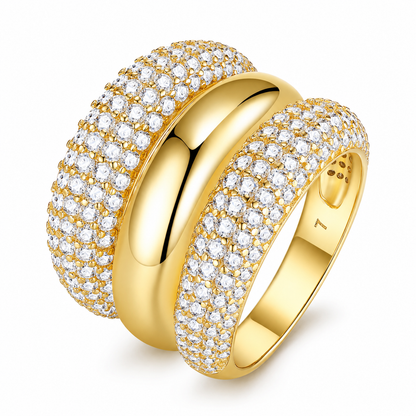 Luxury Ring Gold-Plated S925 Sterling Silver Moissanite Jewelry