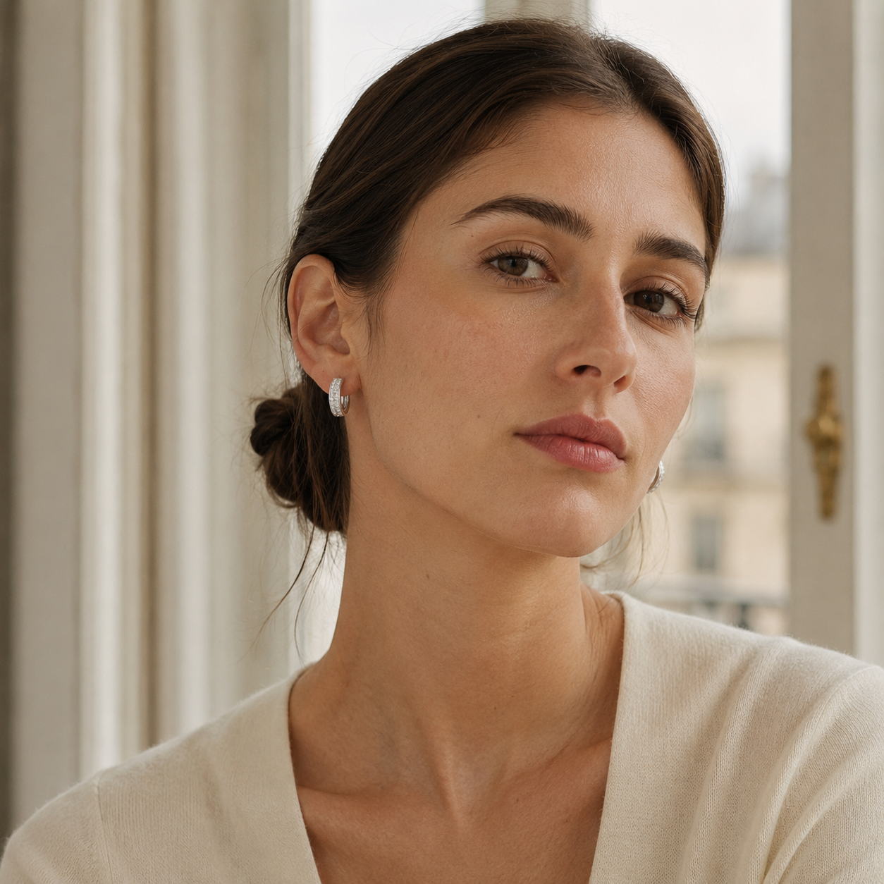 Triple Row Pavé Huggie Earrings — 18K Gold Plated S925 Silver | CZ Hoop | Gift for Her