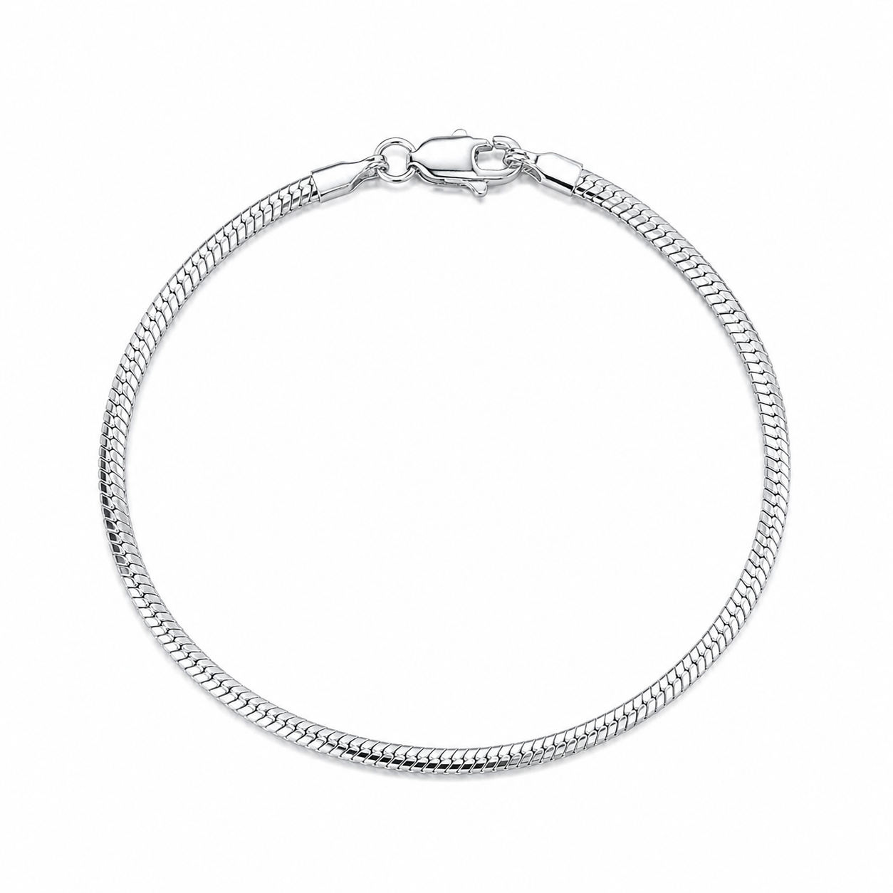 Men's Octagonal Snake Chain Bracelet – 925 Sterling Silver