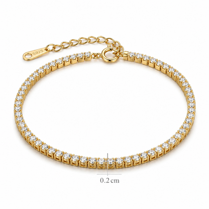 Bracelet Featuring Radiant Round Cut Cubic Zirconia Stones S925 Sterling gold plating