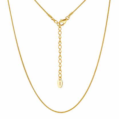 18K Gold Snake Chain Necklace | S925 Sterling Silver | Adjustable Length