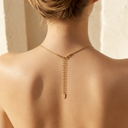 18K Gold Snake Chain Necklace | S925 Sterling Silver | Adjustable Length