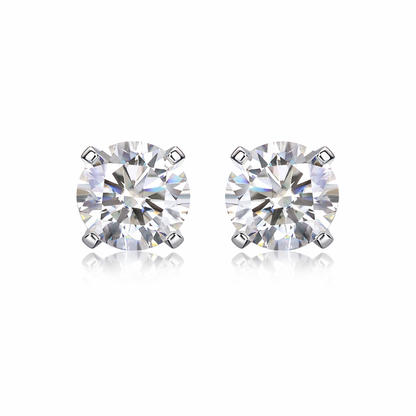 Earrings Set With 1-carat Top-quality Moissanite S925 In Silver And Platinum-plated Stud Earrings