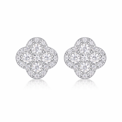 Jewelry Earrings  Luxurious  Featuring Top-quality Moissanite Inlays, Made Of S925 Silver Electroplated With Platinum.