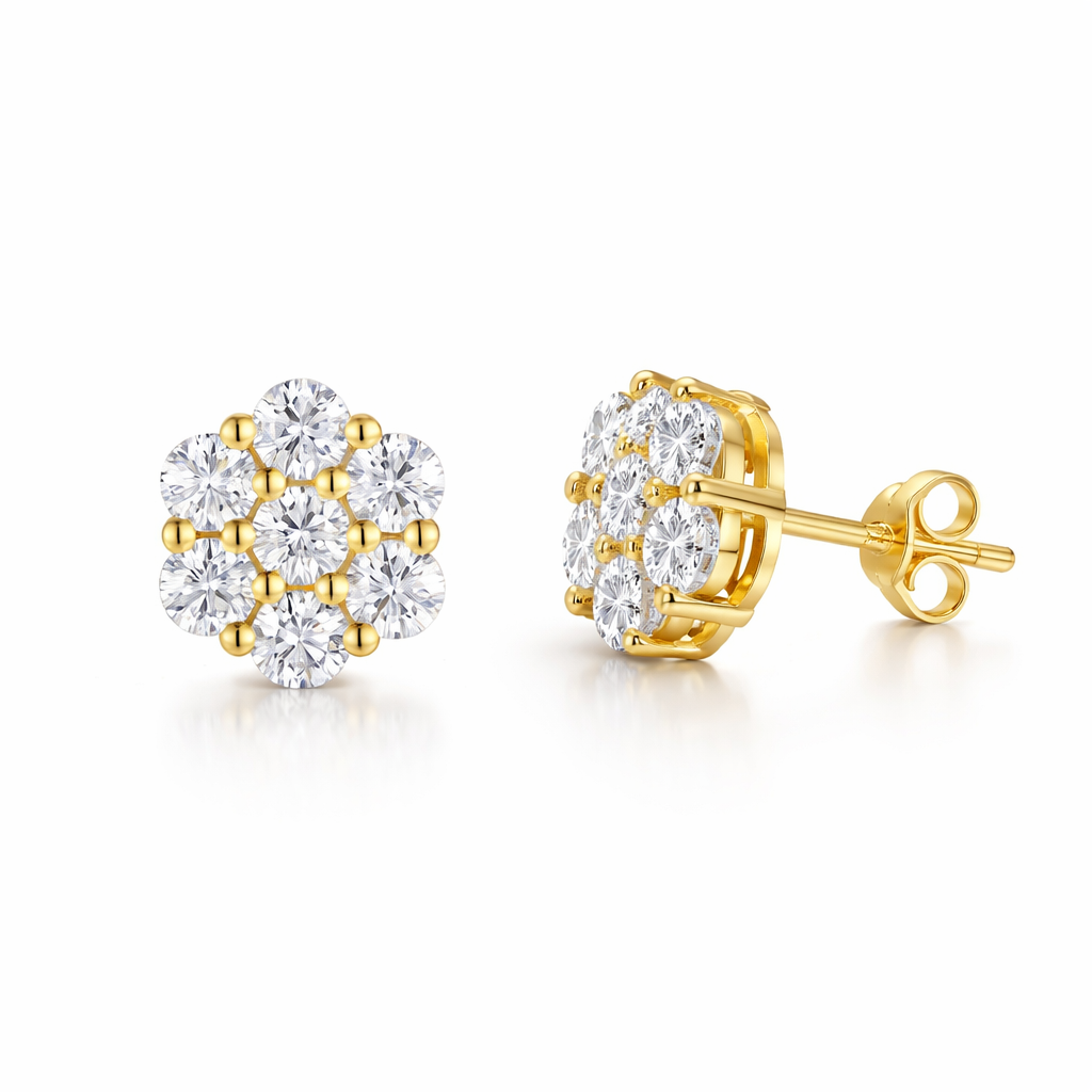 Earrings Light Luxury Jewelry Silver Stud Earrings S925 Silver Electroplated Gold