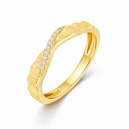Ring Minimalist Jewelry  S925 sterling  Set Features Silver Pieces Electroplated With Gold.