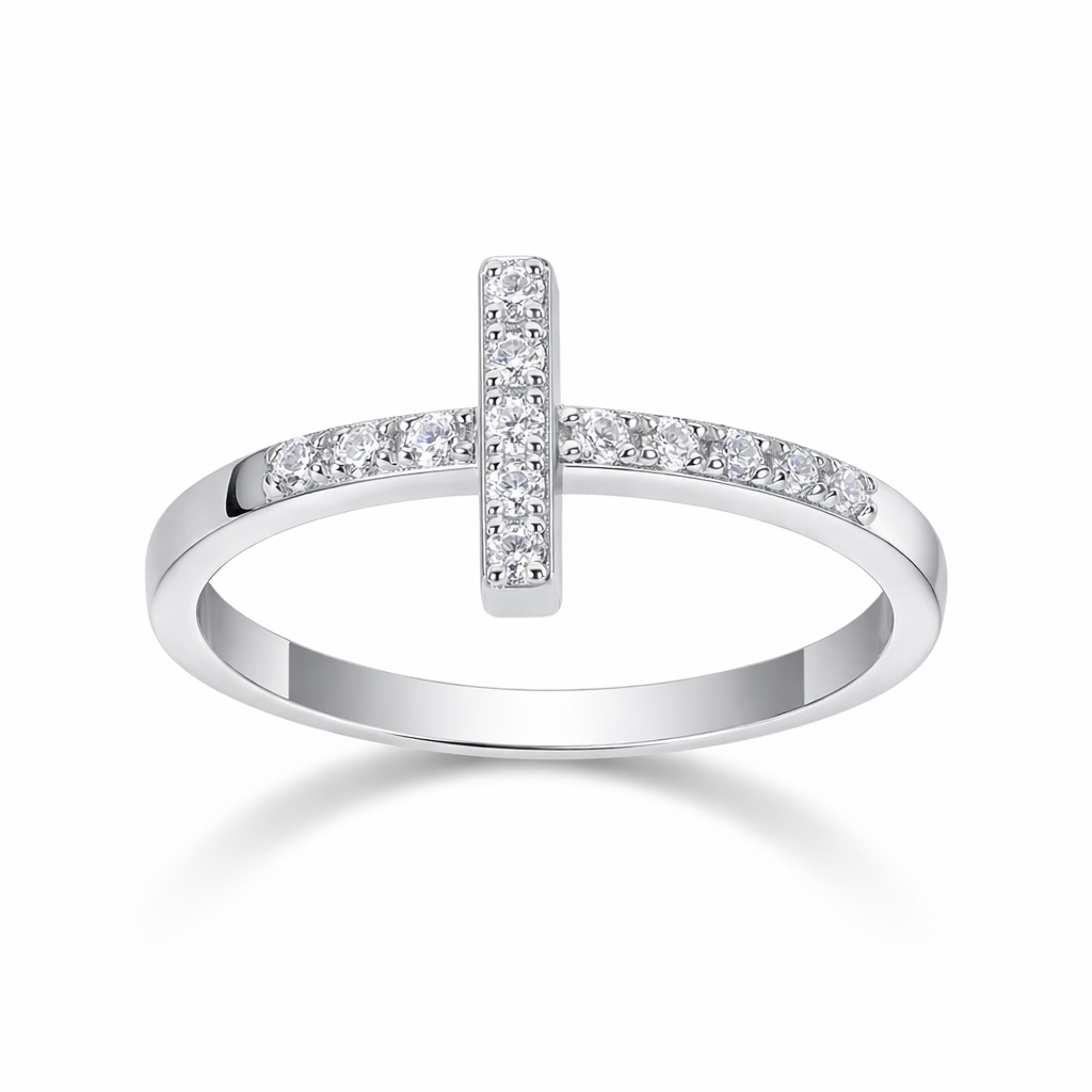 Holy Light Cross Moissanite Wedding Ring in Gold-Plated S925 Silver