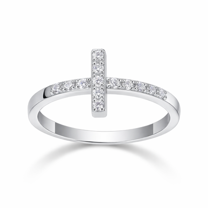 Holy Light Cross Moissanite Wedding Ring in Gold-Plated S925 Silver