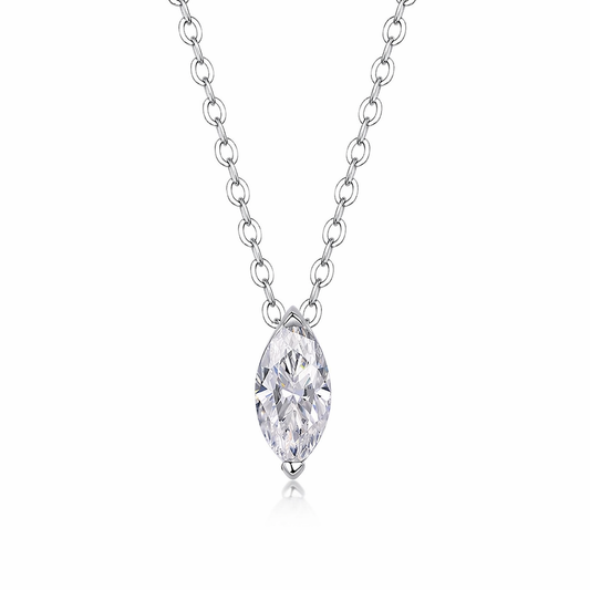 Necklace  Moissanite S925 And Silver Plated With Gold Can Be Tested With A Diamond Pen