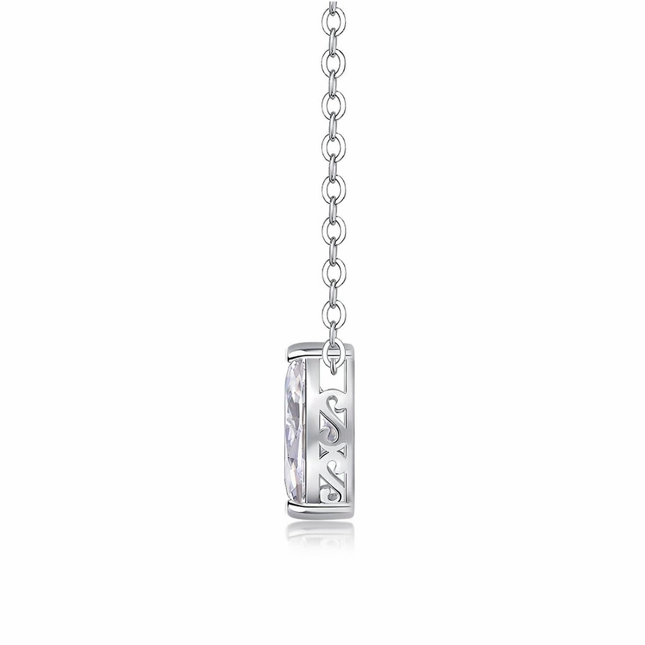 Necklace  Moissanite S925 And Silver Plated With Gold Can Be Tested With A Diamond Pen