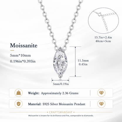 Necklace  Moissanite S925 And Silver Plated With Gold Can Be Tested With A Diamond Pen