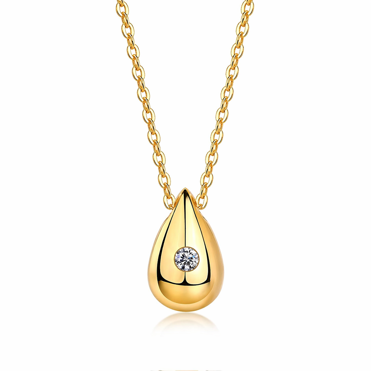 Necklace Pendant  Moissanite S925 Silver And Gold-plated. It Can Be Tested With A Diamond Pen
