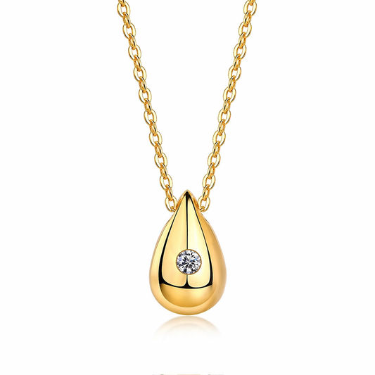 Necklace Pendant  Moissanite S925 Silver And Gold-plated. It Can Be Tested With A Diamond Pen
