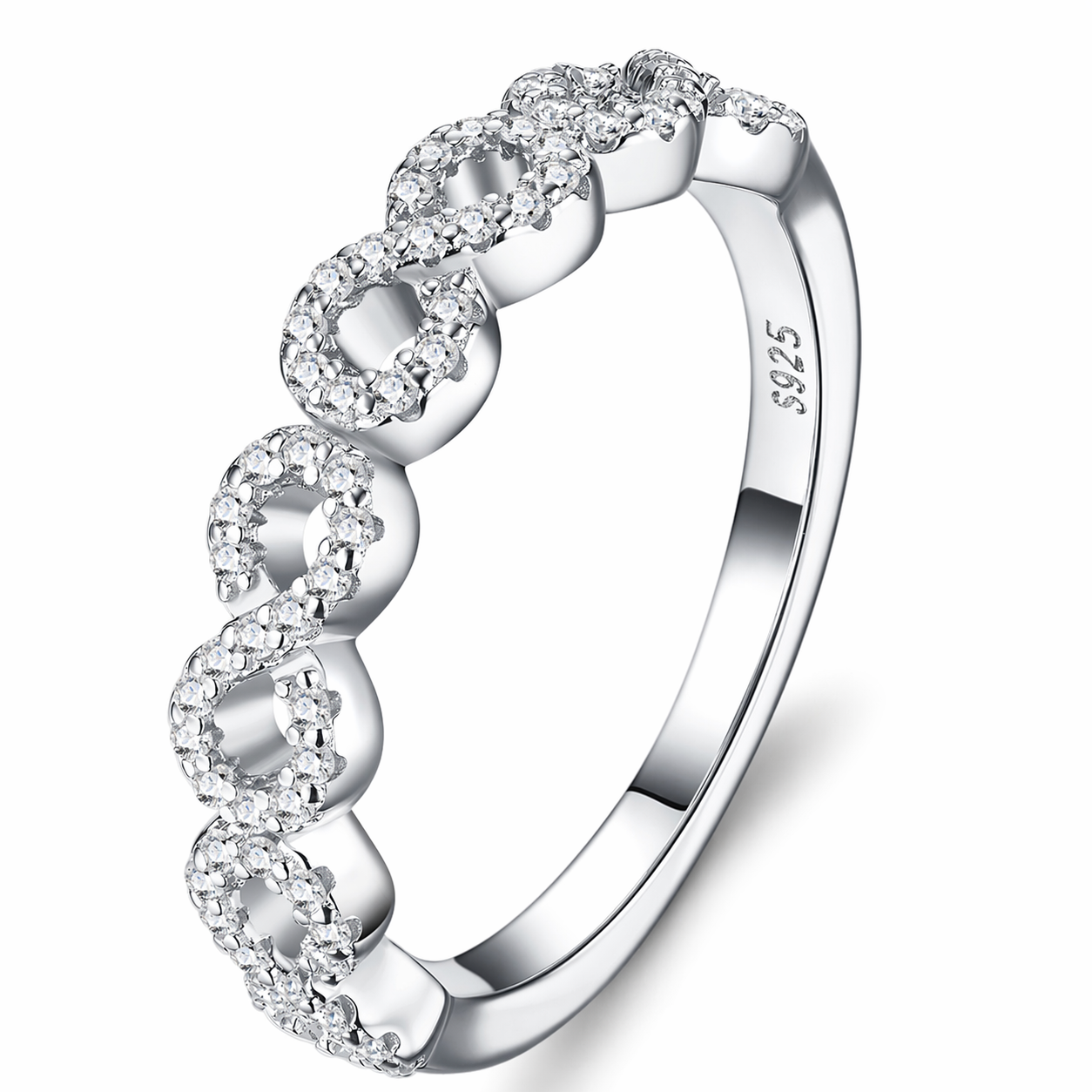 Ring Moissanite Luxurious Jewelry Made Of S925 Silver With Electroplated Platinum.