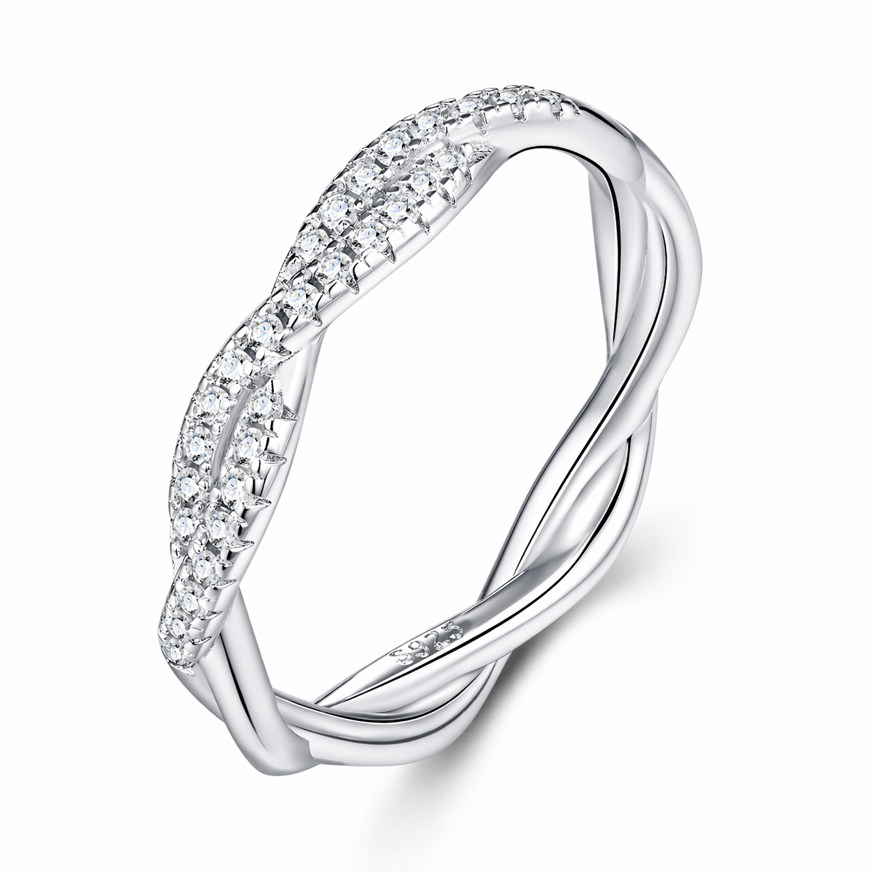 Ring Featuring Top-quality Moissanite, Made Of S925 Silver Electroplated With Platinum.