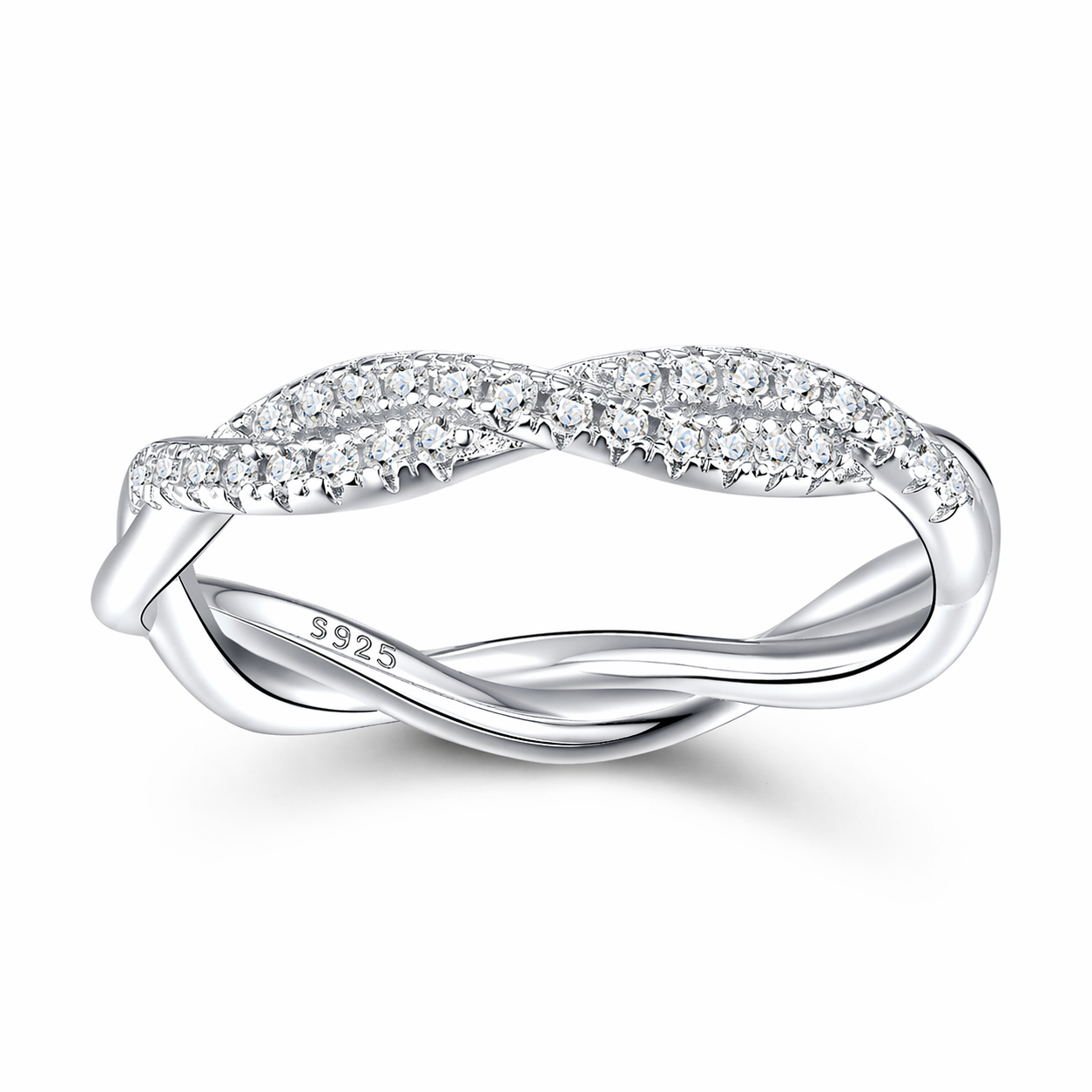 Ring Featuring Top-quality Moissanite, Made Of S925 Silver Electroplated With Platinum.