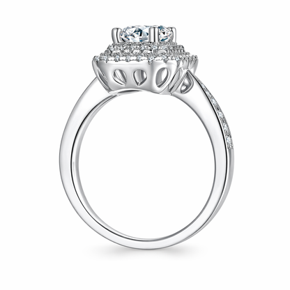 Ring Moissanite Luxury Jewelry Silver Ring S925 Silver Electroplated With Platinum