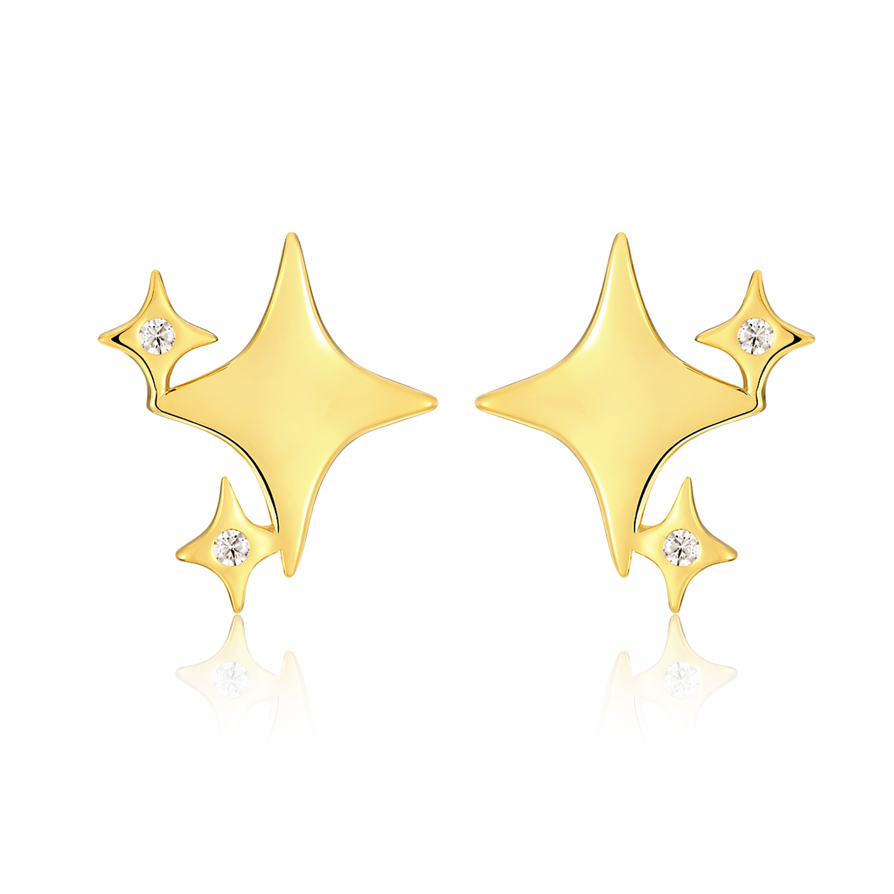 Earrings Moissanite Light Luxury Jewelry Silver Stud S925 Silver Electroplated Gold