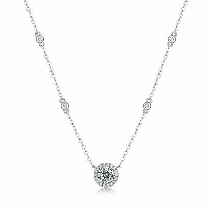 Necklace Pendant Set With Top-quality Moissanite S925 Silver And Platinum-plated