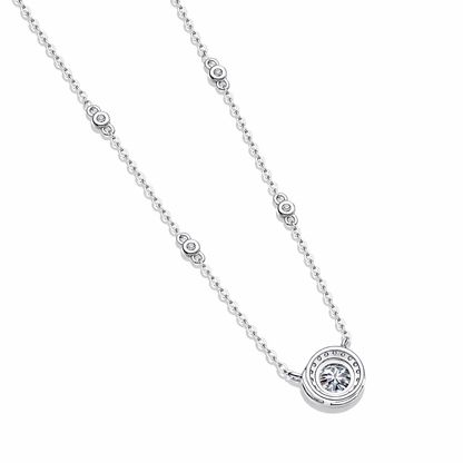 Necklace Pendant Set With Top-quality Moissanite S925 Silver And Platinum-plated