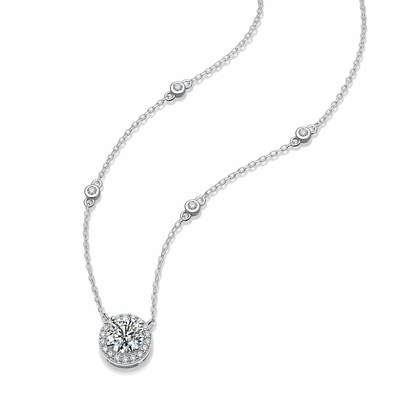 Necklace Pendant Set With Top-quality Moissanite S925 Silver And Platinum-plated