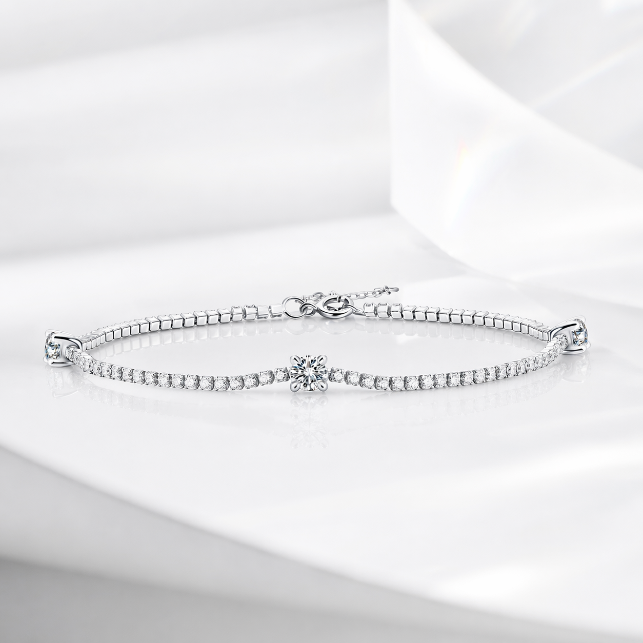 Bracelet Moissanite Luxury Jewelry Silver S925 Silver-plated Platinum