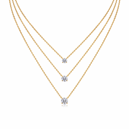 Necklace Luxury 3 Carat Morganite Gold-Plated S925 Silver Electroplated With Gold