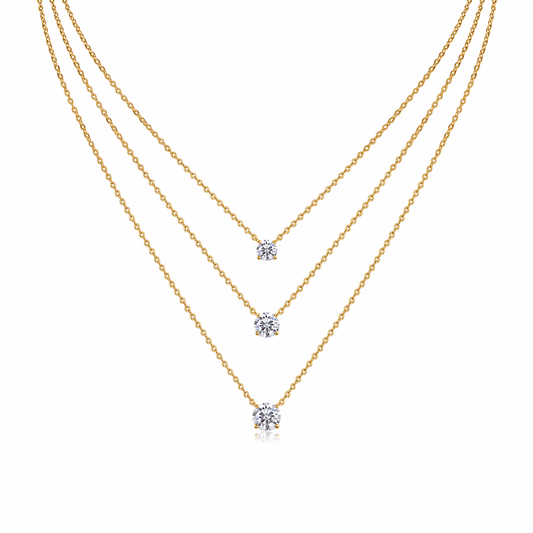 Necklace Luxury 3 Carat Morganite Gold-Plated S925 Silver Electroplated With Gold