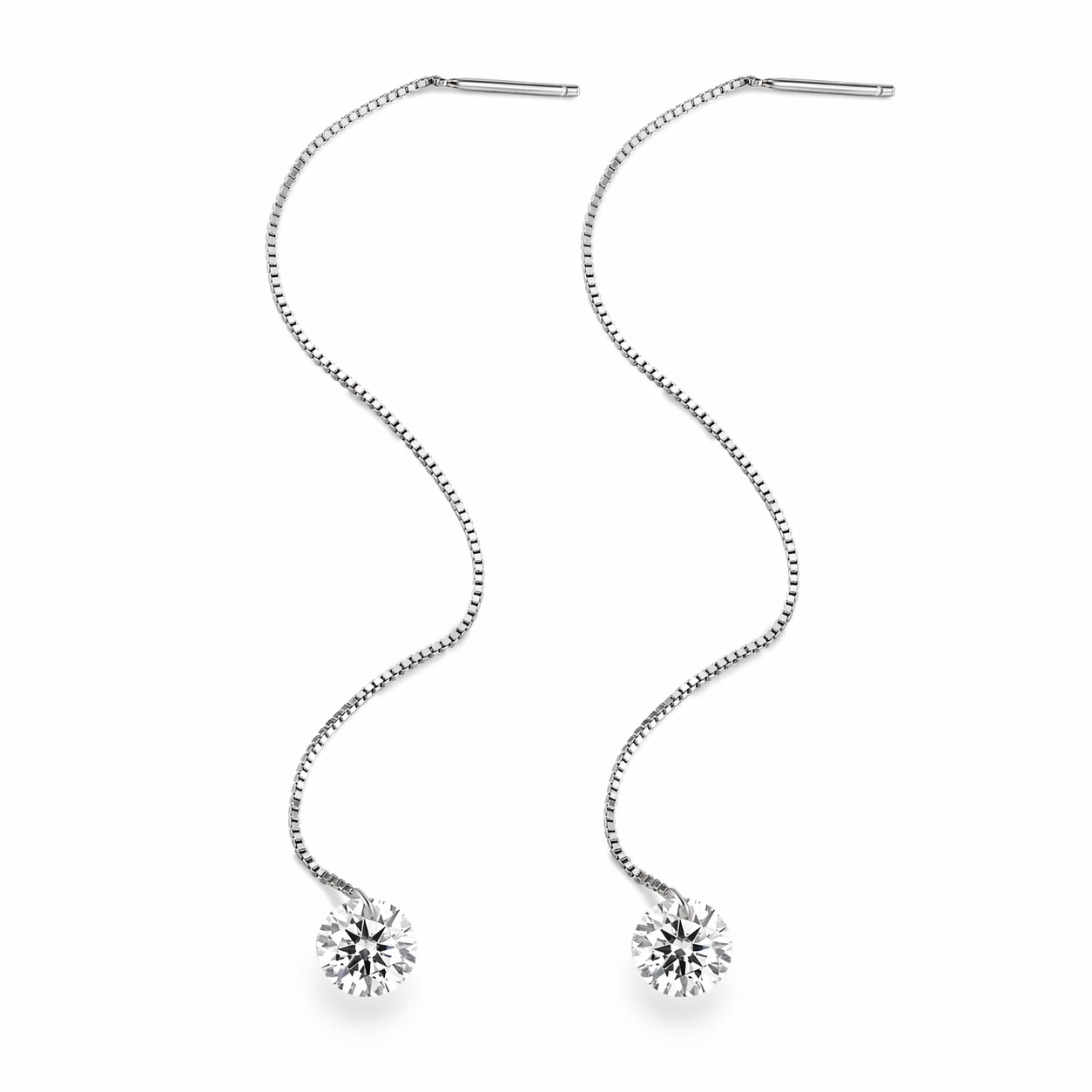 Earrings Jewelry Silver Luxury 2 Carat Moissanite Platinum-Plated S925