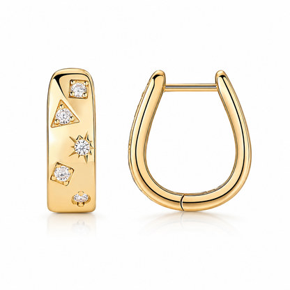 Luxurious Minimalist Jewelry Gold-Plated S925 Sterling Silver Star Moissanite Earrings