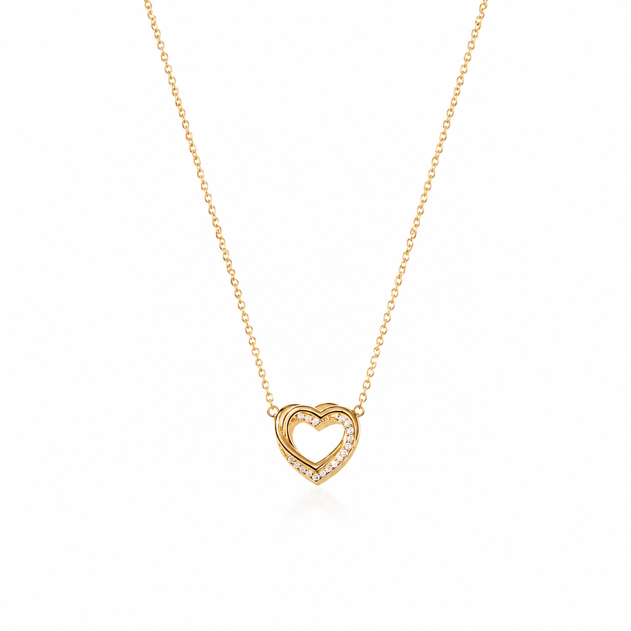 Intertwined Hearts Necklace — 18K Gold Plated S925 Silver | Gift for Her