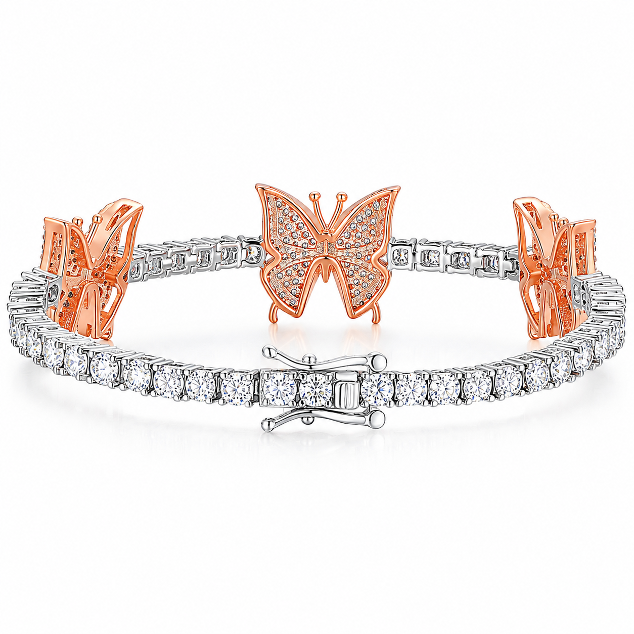 Luxury Platinum-Plated S925 Silver Bracelet with Premium Moissanite