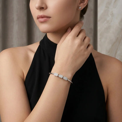 Bracelet Featuring Top-quality Moissanite, Made Of S925 Silver