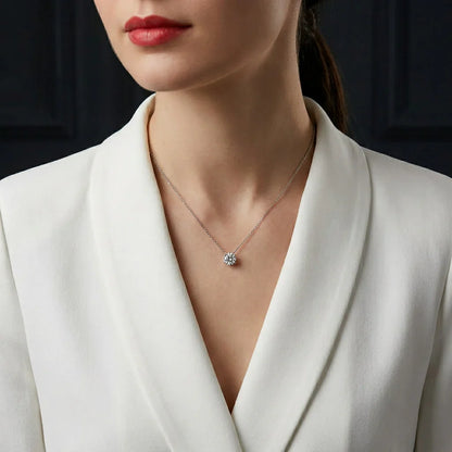 Luxury Jewelry Pendant Necklace S925 Silver Plated Platinum