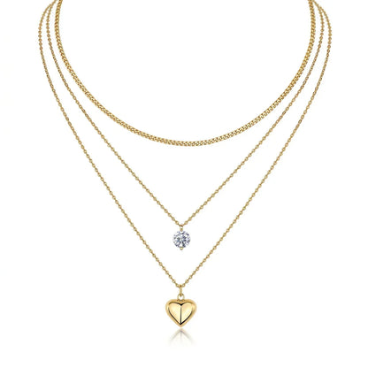 Necklace With Top-quality Moissanite, S925 Silver Electroplated With Gold