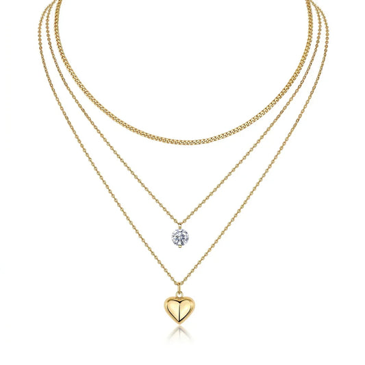 Necklace With Top-quality Moissanite, S925 Silver Electroplated With Gold