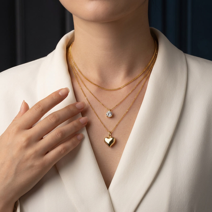 Necklace With Top-quality Moissanite, S925 Silver Electroplated With Gold