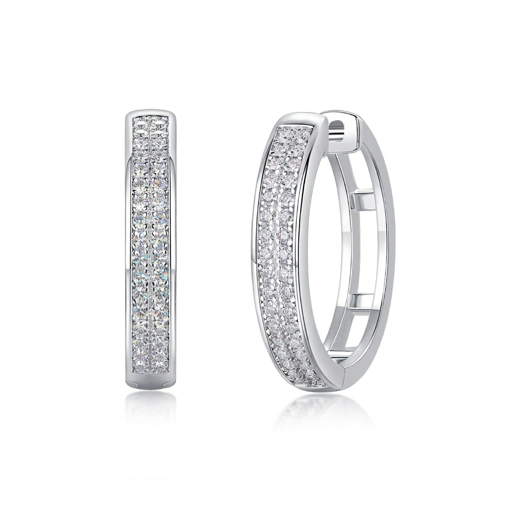 Earrings With Platinum-plated Stud Earrings Diamond  S925 sterling silver