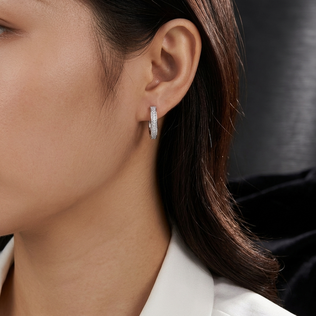Earrings With Platinum-plated Stud Earrings Diamond  S925 sterling silver