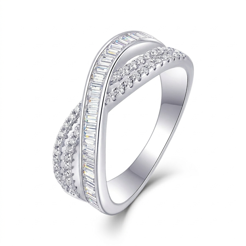 Ring Moissanite S925 Silver And Platinum-plated Diamond-like sparkle