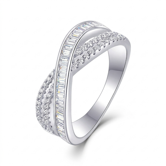 Ring Moissanite S925 Silver And Platinum-plated Diamond-like sparkle