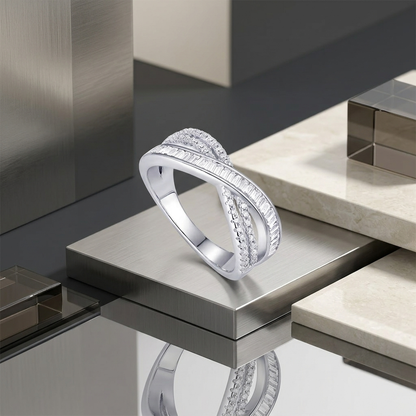 Ring Moissanite S925 Silver And Platinum-plated Diamond-like sparkle